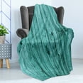 thumbnail image 4 of Turquoise Soft Flannel Fleece Throw Blanket, Wall of Turquoise Wooden Texture Background and Antique Timber Furniture Print, Cozy Plush for Indoor and Outdoor Use, 60" x 80", Blue, by Ambesonne, 4 of 5