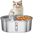 thumbnail image 1 of Fuente de agua para gatos Simnoble de 3 L de acero inoxidable y silenciosa, 1 of 9