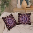 thumbnail image 5 of Set of 2 Retro Floral Mandala Compass Medallion Bohemian Pillow Covers Boho Decor Hippie Throw Pillows Decorative for Sofa Couch 18 x 18, 5 of 6