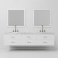 thumbnail image 5 of Castor 80 in W White Double Bath Vanity, Carrara Marble Top, Faucet Set, and 36 in Mirrors, 5 of 10