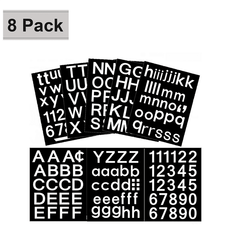 16 Sheets Vinyl Letters Numbers Kit,Self Adhesive Cursive Alphabet Letter  Sticker, DIY Number Letter Decal Script Pantry Labels for