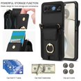 thumbnail image 2 of for Motorola Razr 40 Wallet Case Crossbody, PU Leather Zipper Handbag Purse Flip Cover, Back Card Slots, Adjustable Shoulder Strap, Finger Ring Stand for Motorola Razr 40, Black, 2 of 8