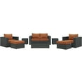 thumbnail image 3 of Modway Sojourn 8 Piece Outdoor Patio Sunbrella® Sectional Set in Canvas Tuscan, 3 of 8