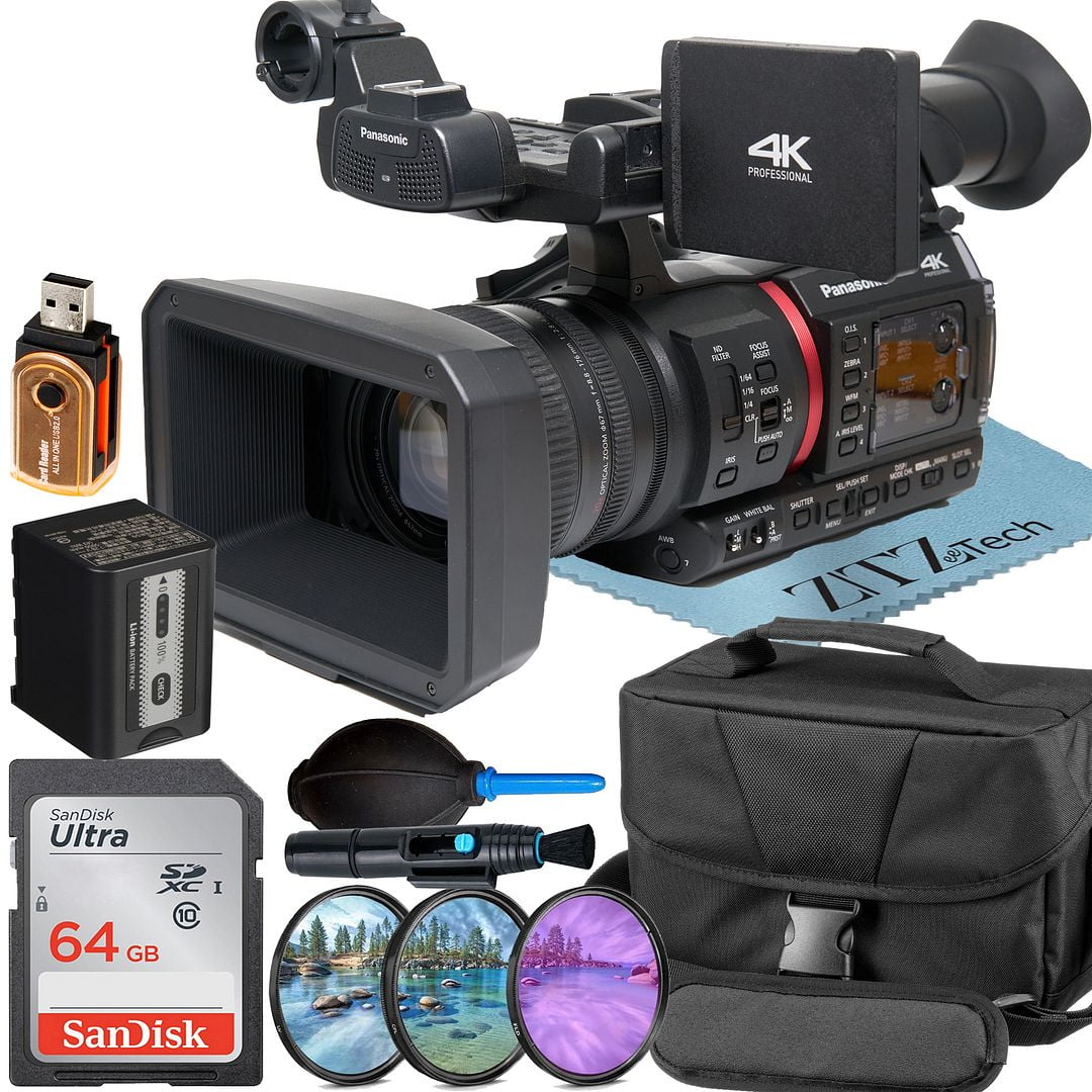 Panasonic AG-CX350 Camcorder UHD 4K with 64GB Memory Card + Case + 3 Pieces Filter Kit + ZeeTech Accessory Bundle (International Version)