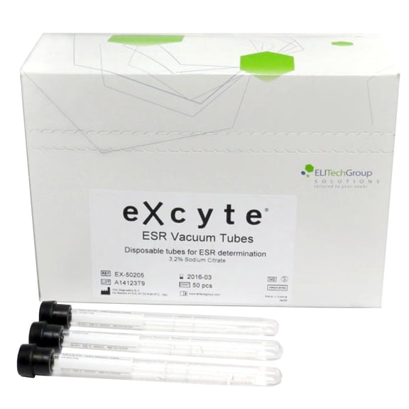 Excyte Vacuum Tube Venous Blood Collection Tube ESR Sterile EX-50205 50 Count