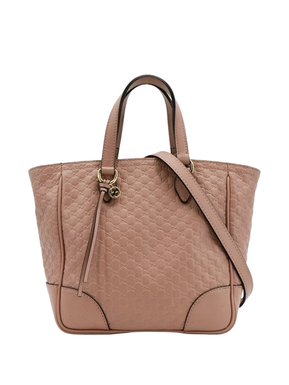 Pre-Owned GUCCI Small Bree Microguccissima Leather Tote Crossbody Bag Pink 449241
