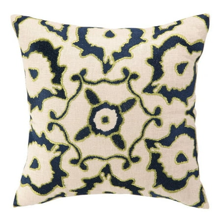 Courtney Cachet Courtney Cachet Vintage Ikat Embroidered Decorative Linen Throw Pillow