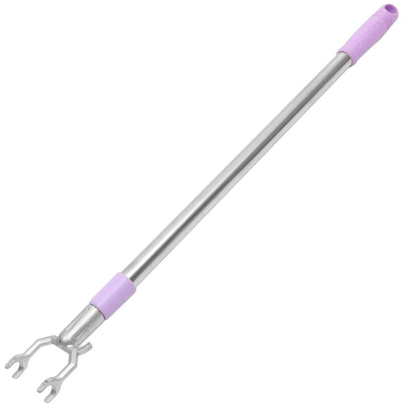 REOFLYUP Adjustable Clothes Fork Pole Clothes Reaching Pole Purple For Wardrobe 1 Set
