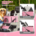 thumbnail image 4 of Magshion Lightweight Foldable Dog Pet Stroller for Small Medium Pet, 4 Wheel (Pink), 4 of 12