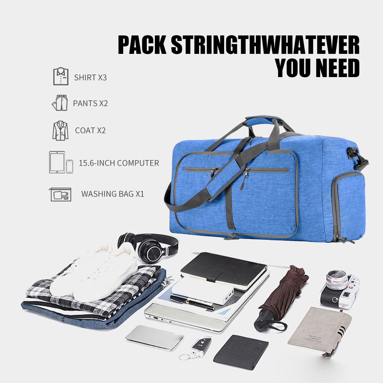 Jubipavy Travel Luggage Bag For Men and Women Foldable Travel Luggage Bag With Shoe Compartment Lightweight Travel Bag