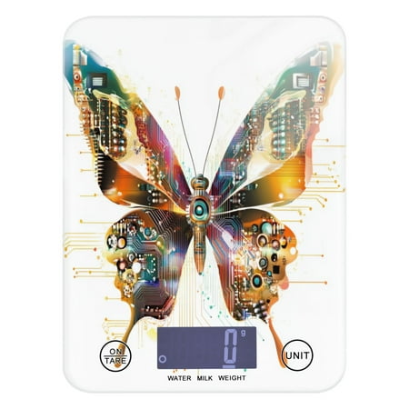 

Abstract Design with Butterflies Food Scale Digital Kitchen Scale Waterproof Grams Ounces lbs for For Baking and Cooking