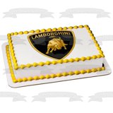 Lamborghini Logo Themed Edible Cake Topper Image for Birthday Cupcake ...