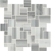 MSI Bergamo Magic Pattern 11.69 in. x 11.69 in. x 10 mm Polished Marble Mesh-Mounted Mosaic Tile (10 sq. ft. / case)