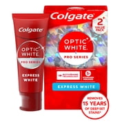 (2 pack) Colgate Optic White Pro Series Express White Toothpaste with 5% Hydrogen Peroxide, 2 Pack, 3.0 OZ