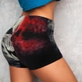 thumbnail image 4 of Goofa Red And White Screaming Demon Skull Printed Workout Shorts Women Seamless Scrunch Butt Lifting High Waisted Gym Booty Shorts Elastic Workout Shorts-XX-Large, 4 of 8