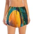thumbnail image 4 of Lsque Mango In The Rain Printed Women's Running Shorts with Liner Pockets,Elastic Quick Dry Workout Athletic Gym Yoga Shorts,Womens High Waist Shorts-X-Large, 4 of 9