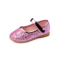 thumbnail image 7 of GiLiling Girls Mary Jane Flats, Glittery Sequin Upper Adjustable Strap, Soft Non-Slip Sole Sandals for Parties Weddings (Pink, 2.5-3 Years), 7 of 7