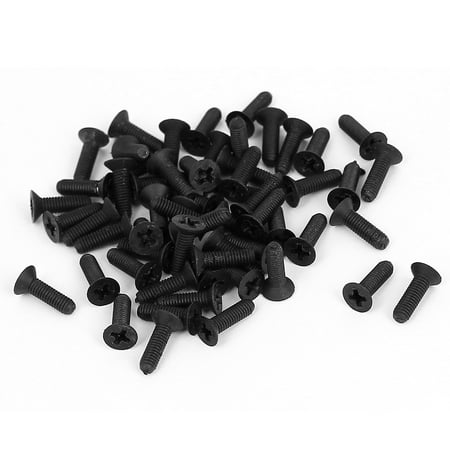 

Unique Bargains M3x10mm 0.5mm Pitch Nylon Countersunk Head Screws Bolt Black 50Pcs