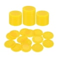thumbnail image 1 of Uxcell 50 Paquete Fichas de Póker de Plástico, 22mm Mini Fichas de Bingo Contadores de Aprendizaje Discos Marcadores Opaques para Juego de Juego Conteo Matemático, Amarillo, Patrón, 1 of 7
