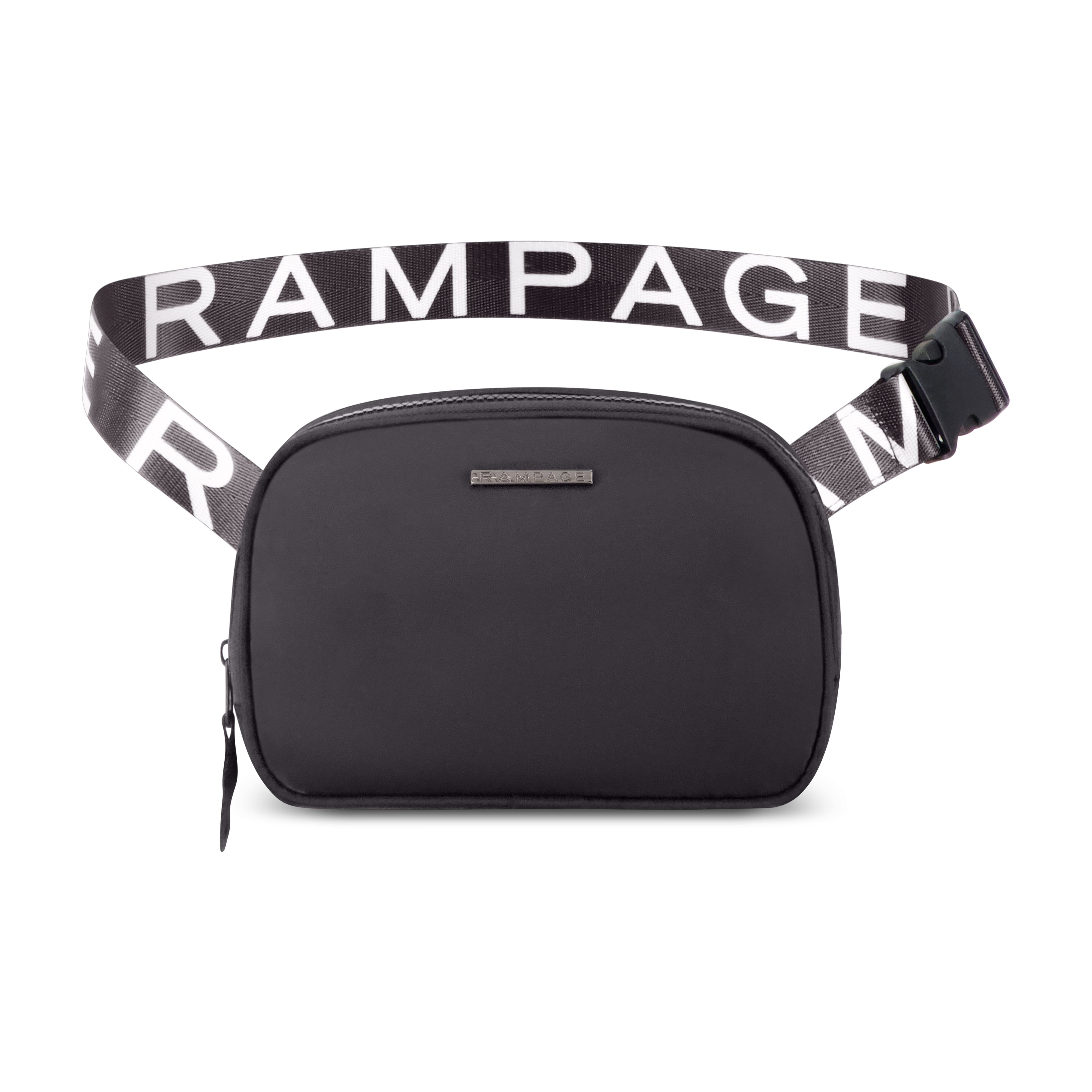 Rampage Women s Fashion Nylon Belt Bag Travel Waist Pack Trendy Fashionable Fanny Packs For Women Crossbody Belt Bags Black Walmart