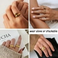 thumbnail image 5 of DESIGNICE 10 Pcs Gold Rings Set for Women Non Tarnish, 18K Gold Plated Chunky Stackable Rings, Gold Chunky Rings, 5 of 7