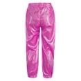 thumbnail image 2 of Manyakai Boys Girls Shiny Metallic Dance Pants Leggings Glittery Trousers Bell Bottoms Jazz Hip Hop Hot Pink 160, 2 of 4