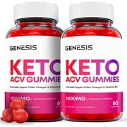 (2 Pack) Genesis Keto ACV Gummies - Supplement for Weight Loss - Energy & Focus Boosting Dietary Supplements for Weight Management & Metabolism - Fat Burn - 120 Gummies