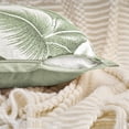 thumbnail image 3 of Unique Bargains Pack of 2 Leaf Pattern Chenille Throw Pillow Covers Green, 3 of 6