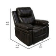 thumbnail image 5 of Benjara BM311477 37 in. Linden Power Plush Faux Leather Glider Recliner Chair, Brown, 5 of 5