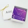 thumbnail image 3 of Anavia Bridesmaid Proposal Necklace, Will You Be My Bridesmaid, Bridal Party Gift Card Jewelry Necklace-[Silver Infinity Double Ring, Royal Purple Gift Card], 3 of 3