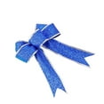 thumbnail image 1 of Naiovety Adornos navideños con lazo, cinta hecha a mano, flor, decoración de árbol impermeable, lazos tejidos, nudo para celebración de boda Kits de decoración para fiestas Azul, 1 of 6