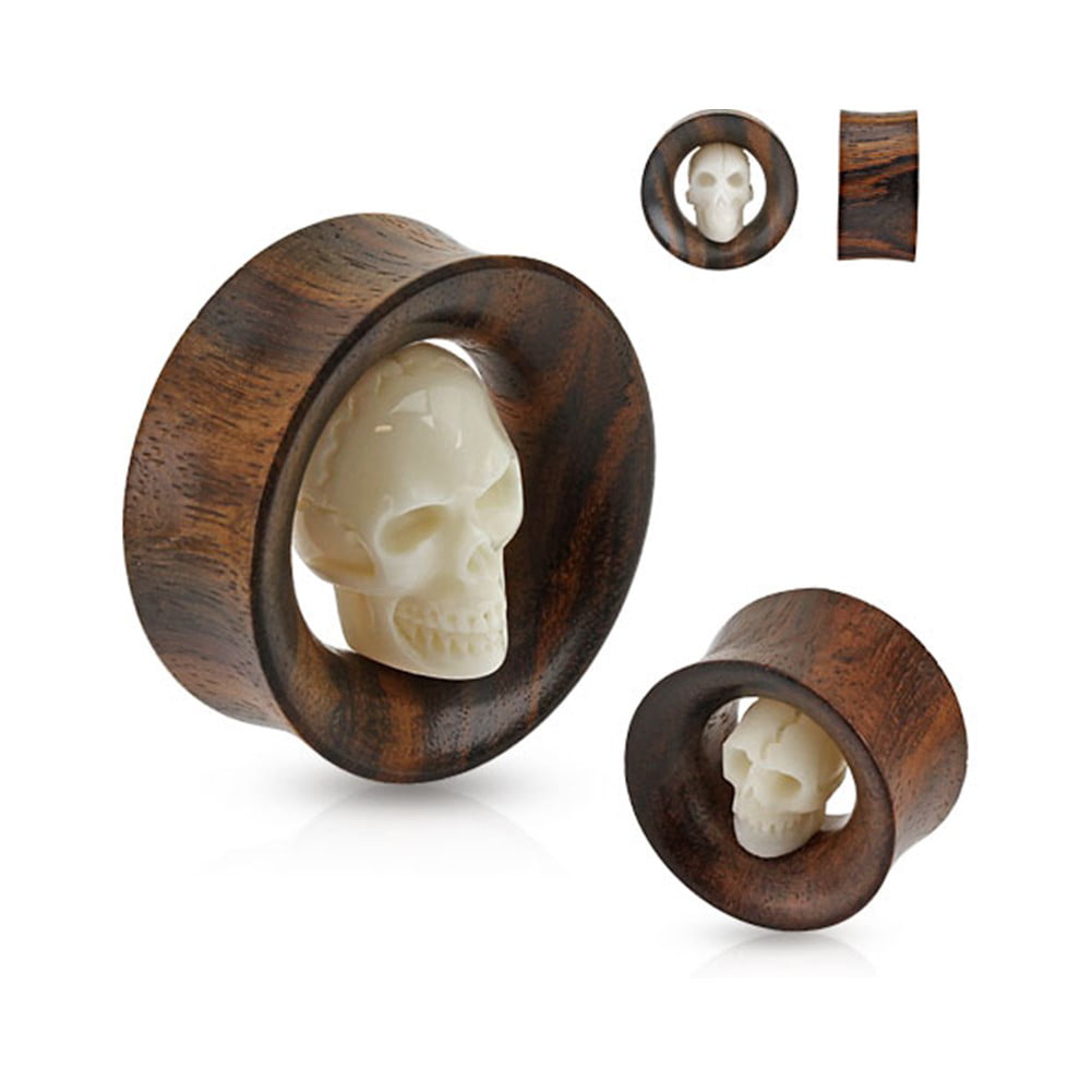 MsPiercing Pair Of Solid Organic Sono Wood Saddle Plugs