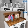 thumbnail image 4 of 2-Tier Washer and Dryer Countertop Organizer Shelf, Waterproof Engineered Wood – 54" x 27.5" Large Capacity, Space-Saving Laundry Room Storage – White / Wood Color / Walnut, 4 of 7