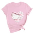 thumbnail image 3 of T-Shirt à Manches Courtes pour Femmes Liquidation T-Shirt en Chiffon pour Femmes T-Shirt de Baseball pour Femmes Amour Classique Col Rond Décontracté T-Shirt de Baseball à Manches Courtes, 3 of 7