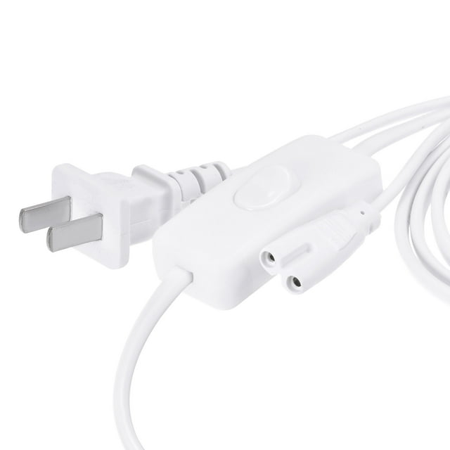 Unique Bargains T5 T8 LED Tube Power Extension Cable with Switch 2Pin 5M Length White