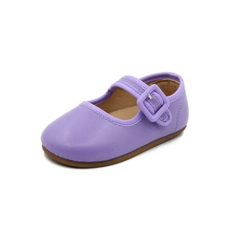 

Ritualay Children Flat Shoes Magic Tape Flats Comfort Mary Jane Sandals Cute Lightweight Princess Shoe Casual Daily Soft Sole Purple 10C