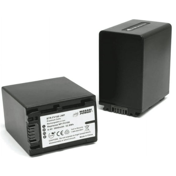 Wasabi Power Battery for Sony NP-FV100 (3900mAh, 2-Pack)