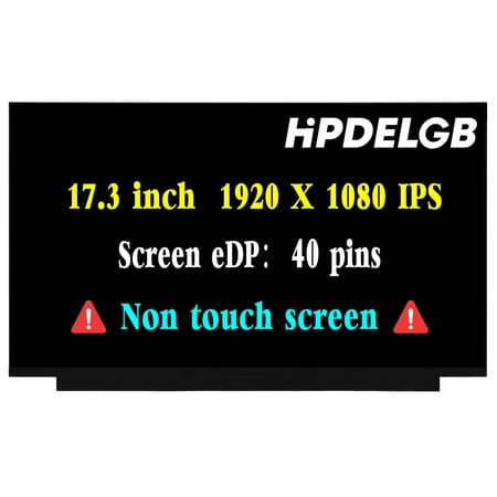 HPDELGB Replacement Screen 17.3" for MSI Sword 17 A11UE Series LCD Digitizer Display Panel 40 pins 144Hz FHD 1920 X 1080 IPS Non-Touch
