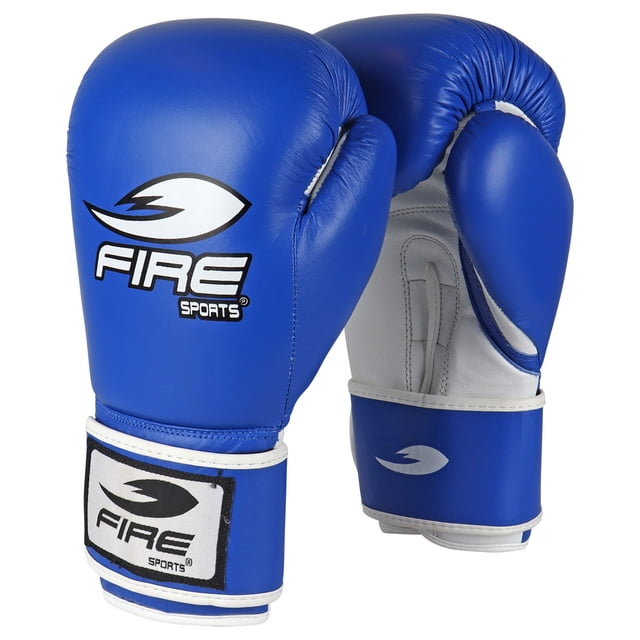 FIRE SPORTS Guantes De Piel Oficial para Competencias Olímpicas azul 12oz