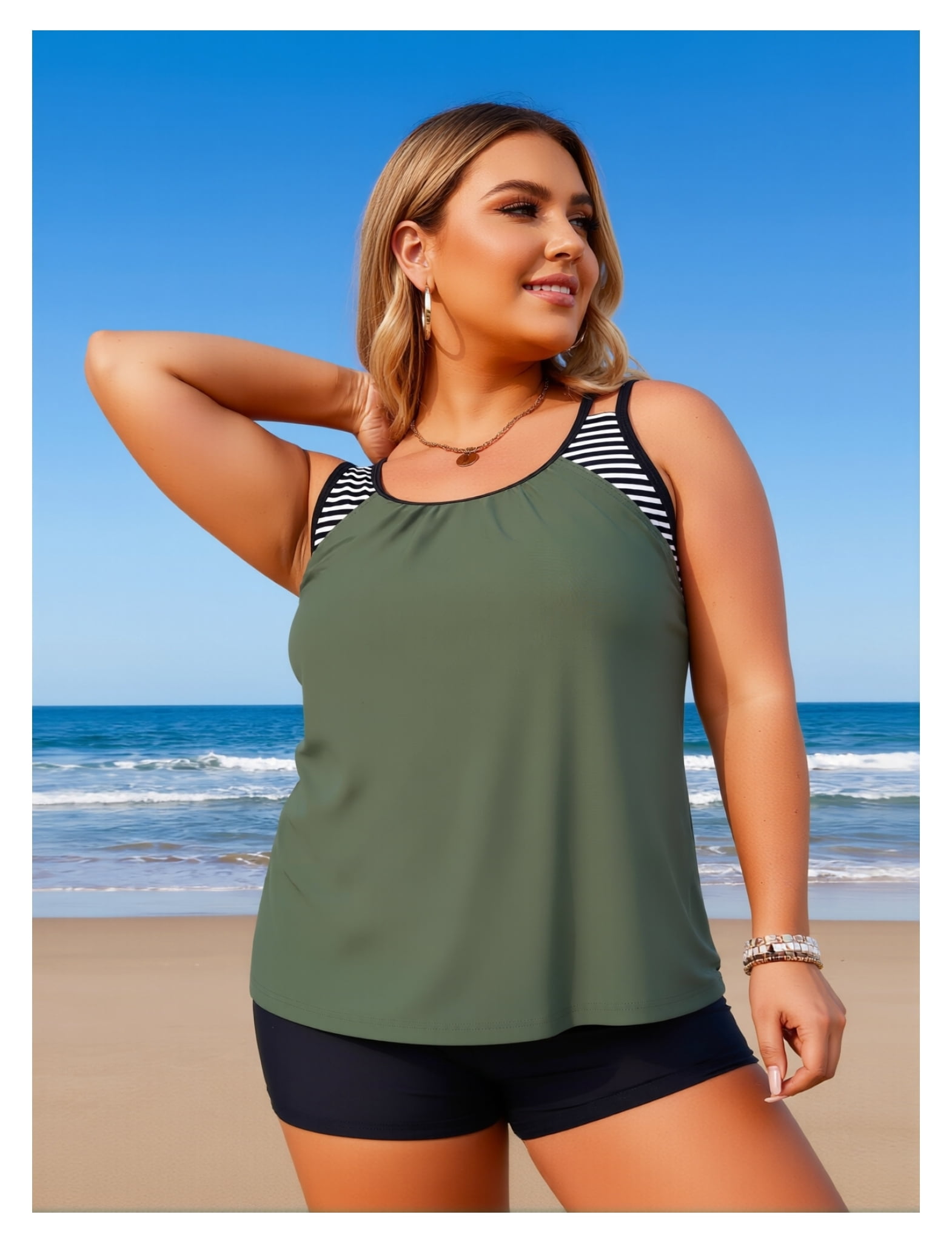 Women Plus Size Tankini Swimsuits - Two Piece Tummy Control Bathing Suits with Shorts 2026 Swimwear