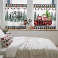 thumbnail image 5 of Christmas Red Truck Sheer Curtains 45 Inches Long, Xmas Tree Snowman Winter Gifts Plaid Light Filtering Window Curtains for Living Room, Rod Pocket Voile Sheer Curtain Drapes, 52"Wx45"L, 2 Panels, 5 of 9