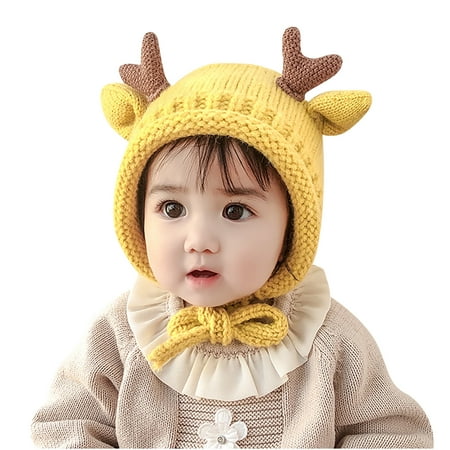 

YWDJ Kids Winter Earmuff With Cashmere Fisherman Hat Warm Hat Yellow 44-48cm