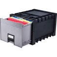 thumbnail image 2 of Plastic Archive Storage Box, Letter, 18-Inch Depth, Black/Gray (Case of 2), 2 of 3