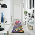 thumbnail image 4 of Yayeee Runner Rug for Bedroom 2'x6' Machine Washable Hallway Non Slip Mat, Colorful Wavy Plaid, 4 of 8