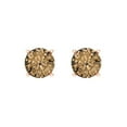 thumbnail image 3 of 1 Ct Round Cut Studs Champagne Crystal 14K Rose Solid Gold Everyday Dainty Earrings Screw Back, 3 of 7