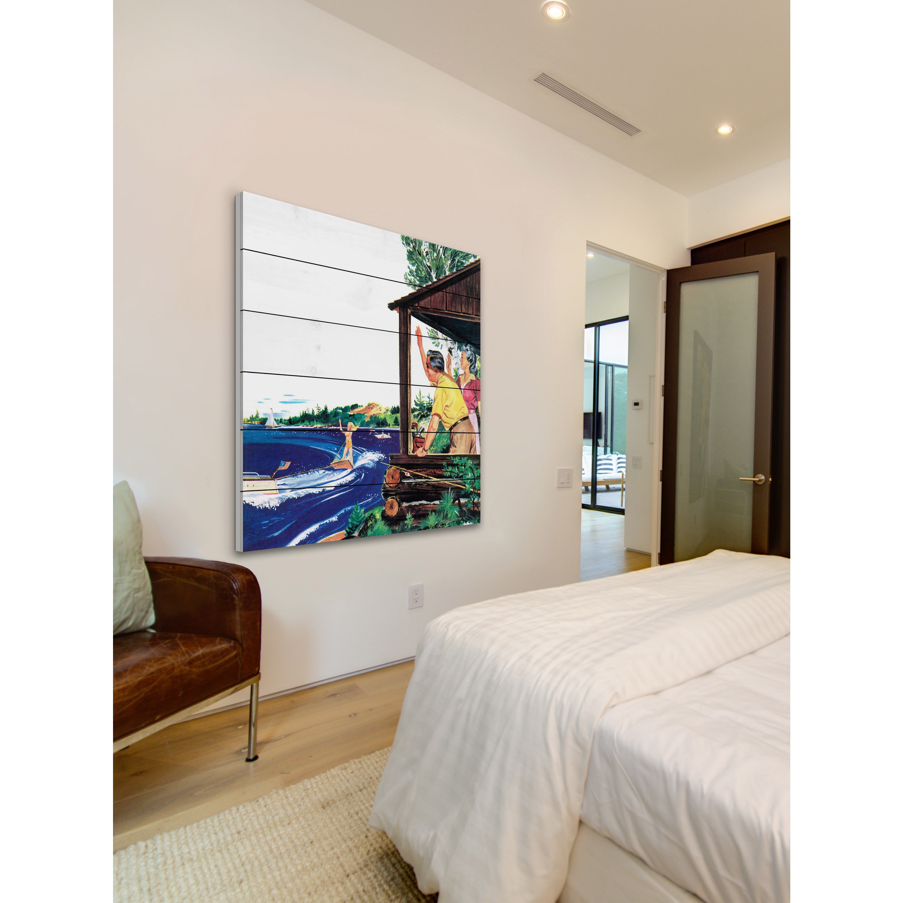 Marmont Hill "Porch Wave" Painting Print on White Wood