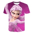 thumbnail image 1 of 2023 año nuevo estilo Anna Elsa verano niñas Elsa Frozen camiseta Cosplay niños manga corta moda camiseta ropa 4-14 años 5T Gao Jinjia LED, 1 of 2