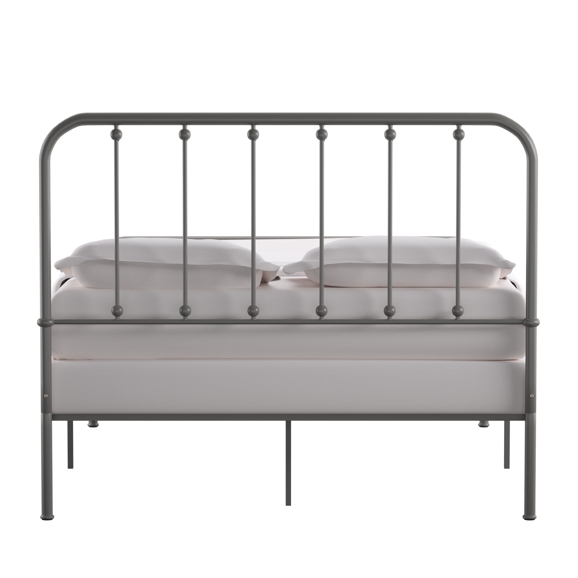 Weston Home Montgomery Spindle Metal Platform Queen Bed, Frost Grey