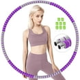 thumbnail image 1 of Hula Fitness Hoop for Adults, Stable Stainless Steel Core Hoola Hoop for Weight Loss and Massage, 6 Segments Detachable Hula Hoop for Weight Loss / Belly Shaping, Purple/Gray, 1 of 7