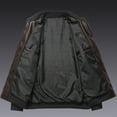 thumbnail image 4 of Durtebeua Bomber Jacket Men Motorcycle Lapel Zip-Up Blet Slim Fit Coat Leather Jackets for Men, 4 of 5